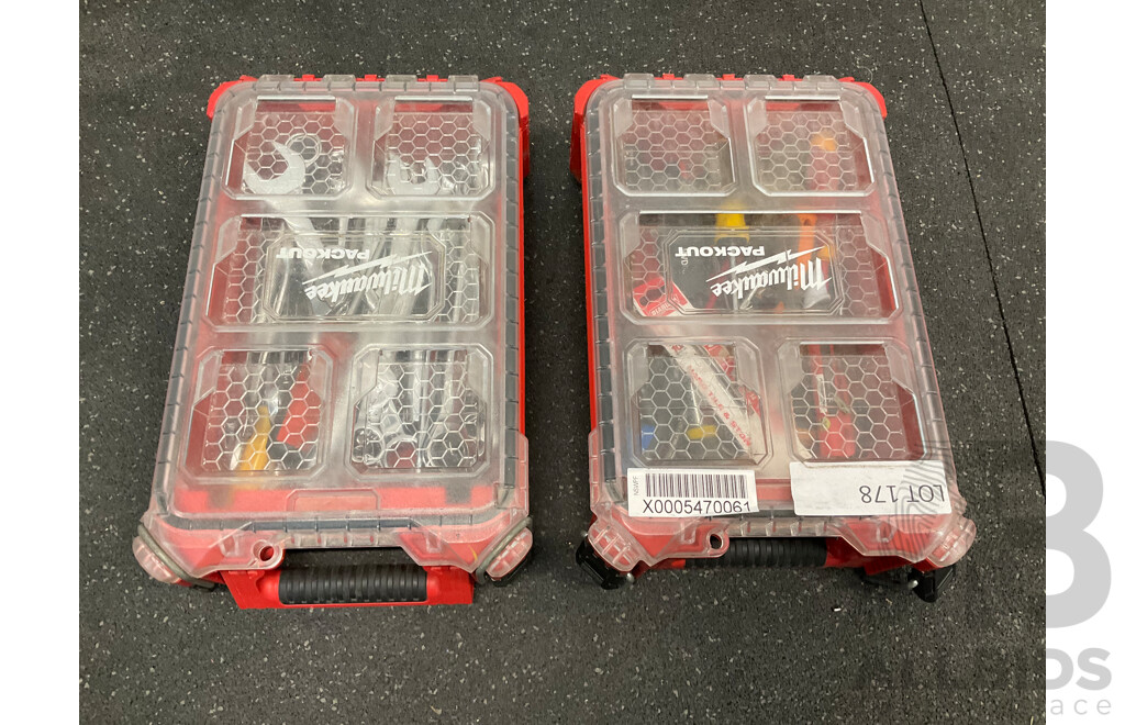 MILWAUKEE PACKOUT Compact Organiser (x2) with Assorted Tools