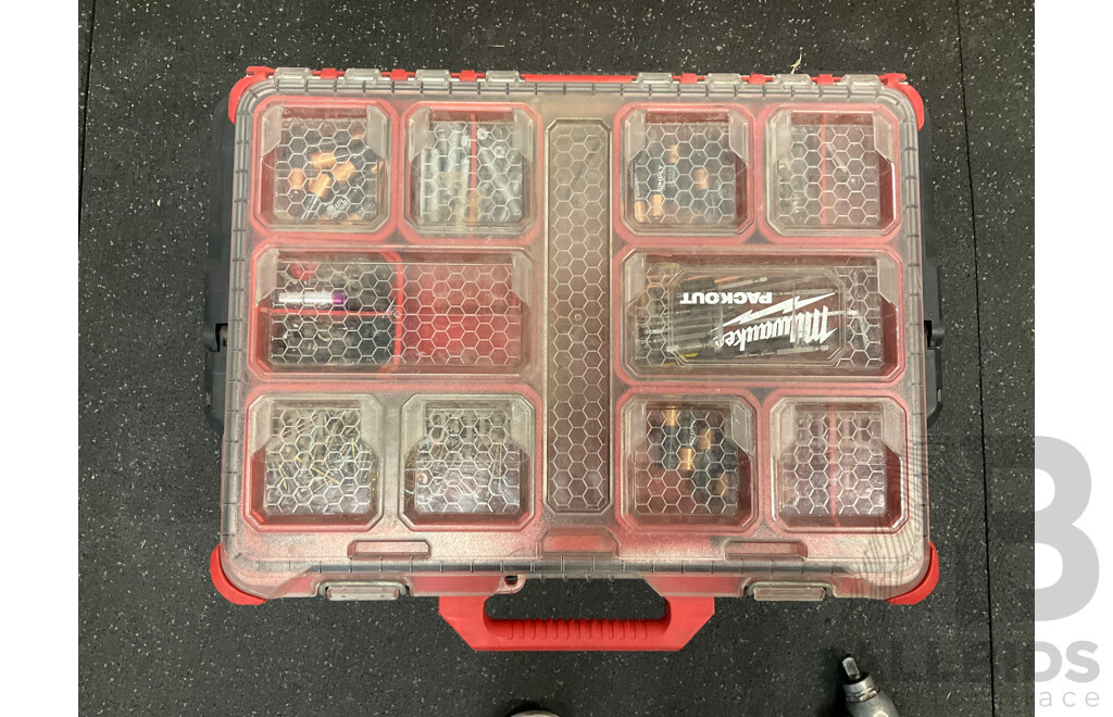 MILWAUKEE PACKOUT Storage System Tool Boxes and MAKITA Impact Wrench (Skin Only)