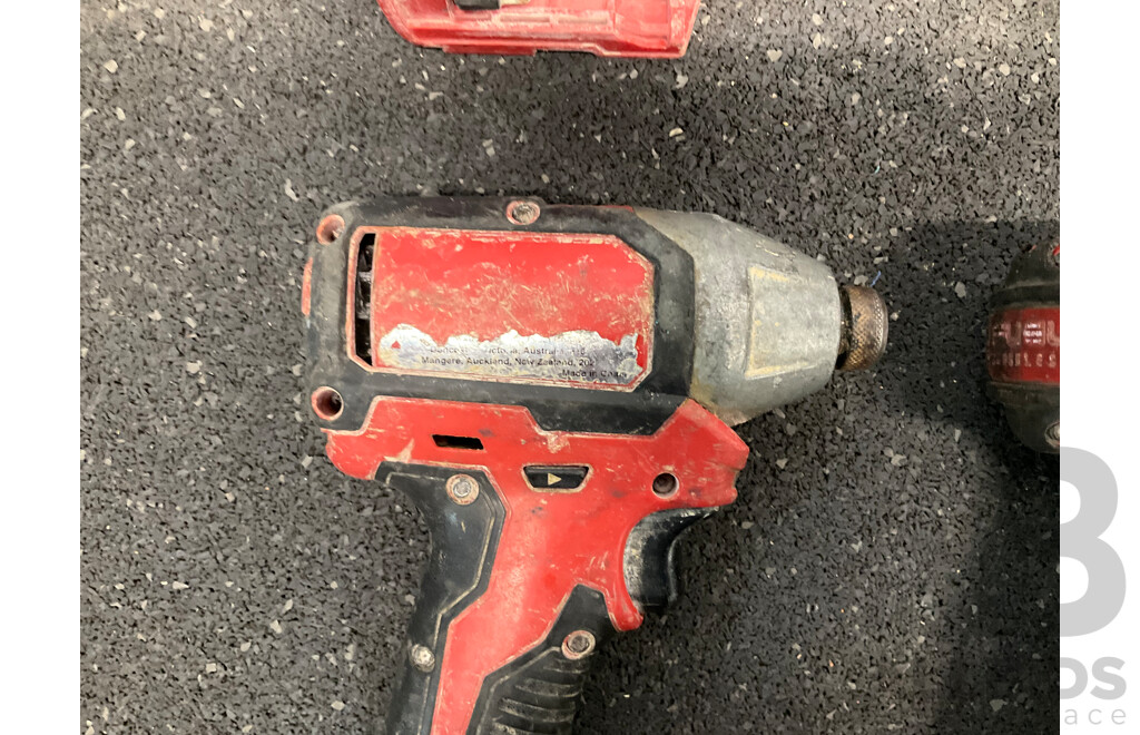 MILWAUKEE 18V Cordless Power Tools, Including Impact Drivers and Hammer Drills - Lot of 5