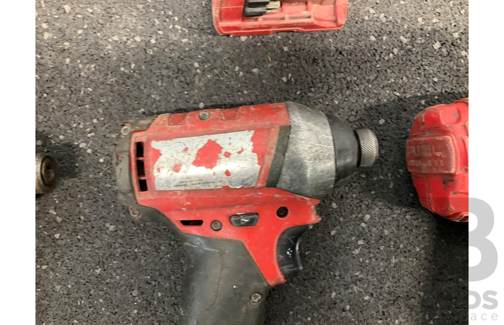 MILWAUKEE 18V Cordless Power Tools, Including Impact Drivers and Hammer Drills - Lot of 5