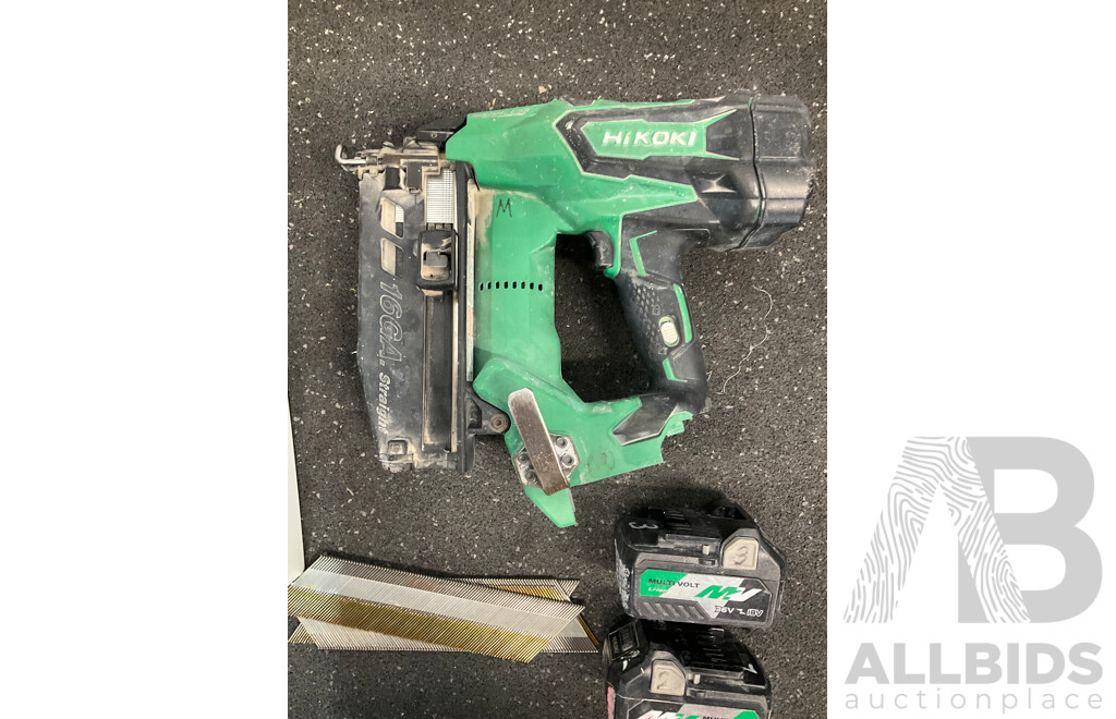 HIKOKO 18V Cordless Finish Nailer (NT1865DBSL), 2x Battery and Nails