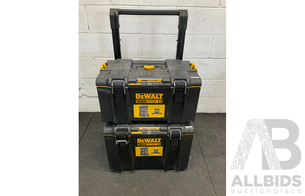 DeWALT Tough System Stackable Tool Storage Boxes with Tools