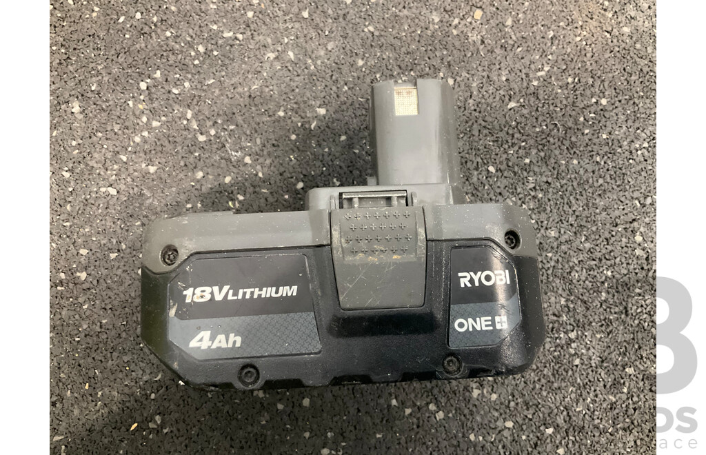 RYOBI Blower (OBL1820S) and (OBL1820J), 4Ah Battery - Loto of 3