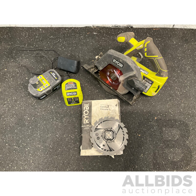 RYOBI 18V ONE+ (R18CSP) Circular Saw, Battery Charger and 5.0Ah Battery - Lot of 3