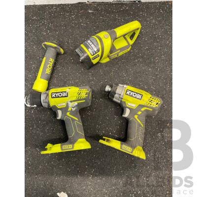 RYOBI ONE+ 18V (RID1801) Impact Driver, (RCD1802) Drill Driver and Krypton Lamp