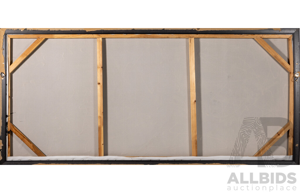 Artist Unknown (20th Century), Abstract - Busy World, Wonderful Original Mixed Media on Canvas, 70 x 150 cm (frame)