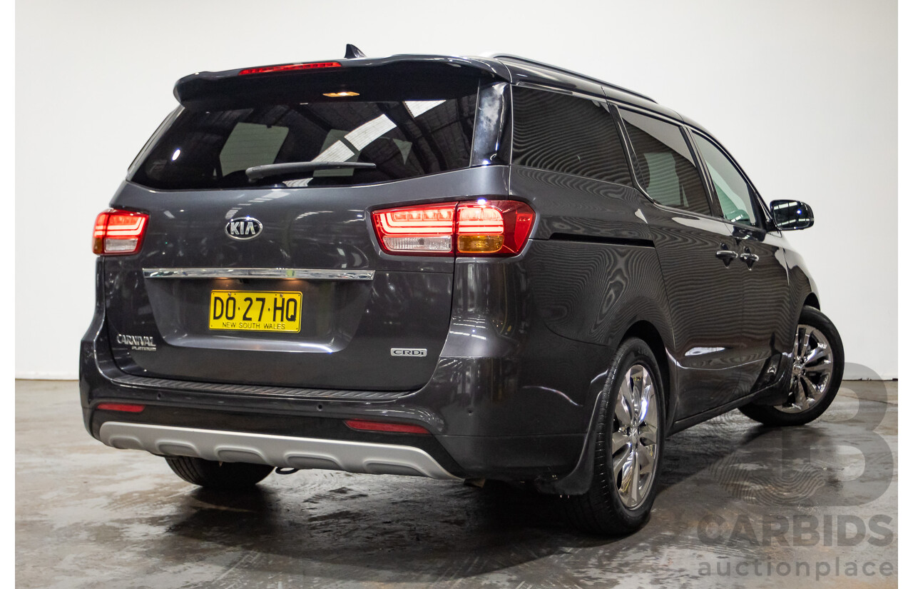 05/2015 Kia Carnival Platinum YP 4d Wagon Platinum Graphite Metallic Turbo Diesel 2.2L
