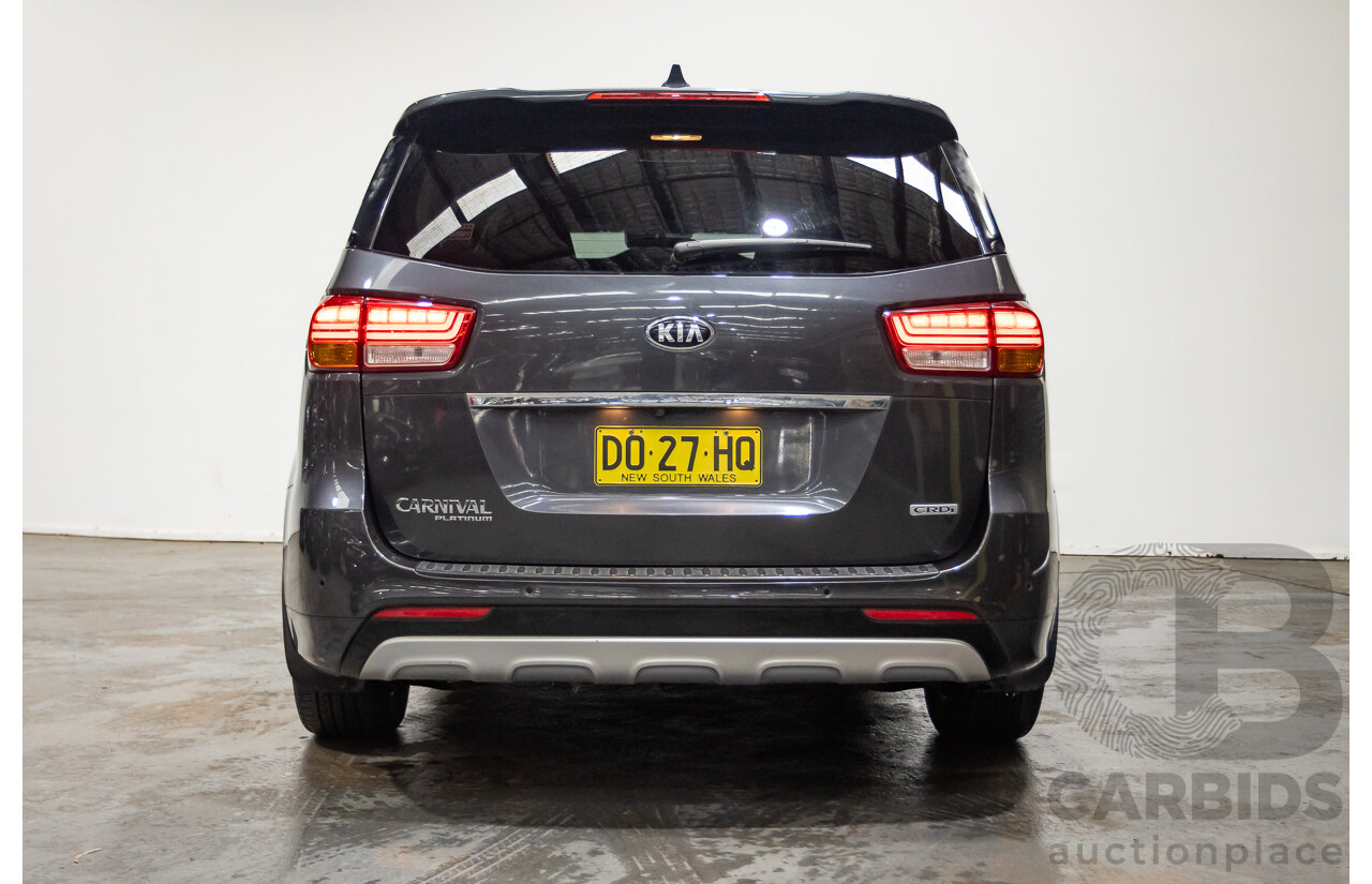 05/2015 Kia Carnival Platinum YP 4d Wagon Platinum Graphite Metallic Turbo Diesel 2.2L