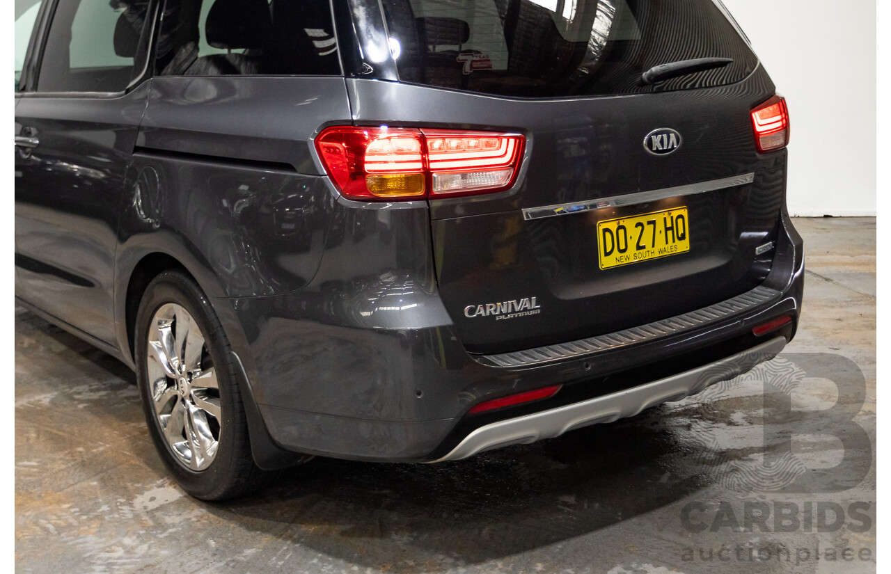 05/2015 Kia Carnival Platinum YP 4d Wagon Platinum Graphite Metallic Turbo Diesel 2.2L