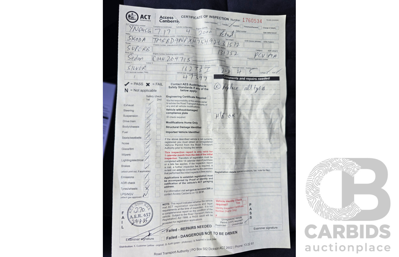 07/2017 Skoda Superb 162TSI NP MY17 4d Sedan Brilliant Silver Metallic Turbo 2.0L