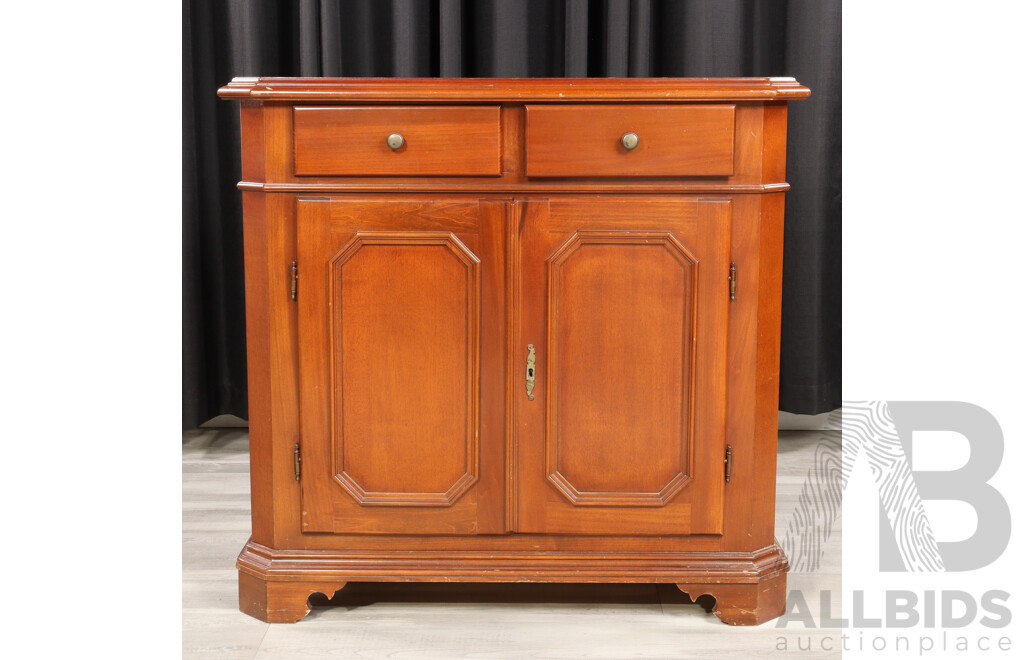 Reproduction Mahogany Two Door Cabinet with Two Drawers