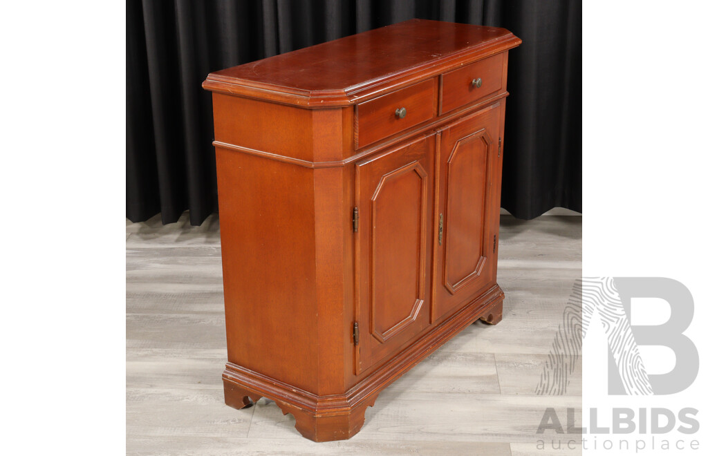 Reproduction Mahogany Two Door Cabinet with Two Drawers