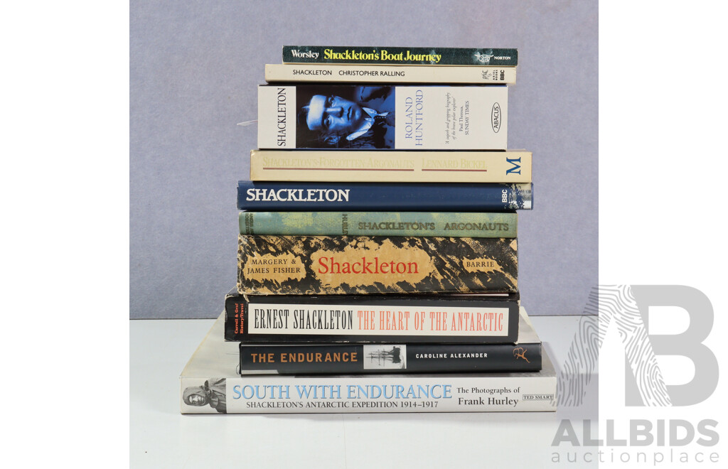 Collection Books Regarding Antarctic Explorer Ernest Shacklton