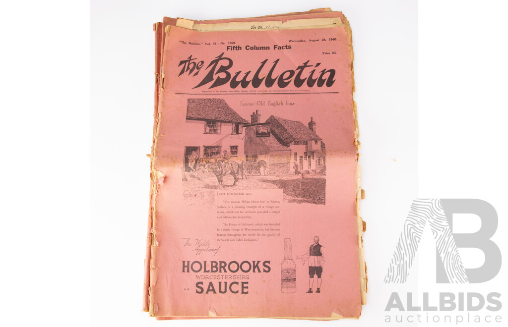 Collection Six The Bulletin Newspapers, Four From the 940s and One From 1899