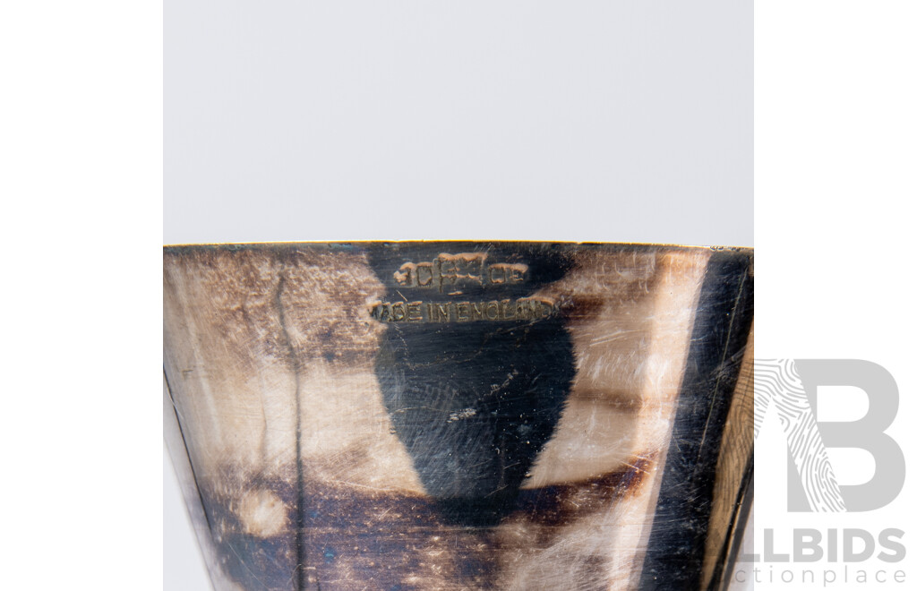 Gentle Persons Lot Including Composite Whale Tooth with Scrimshaw Style Decoration, Art Nouveau Casket with Brass Detail, Drinking Horn, Ladle with Nautilus Bowl and More