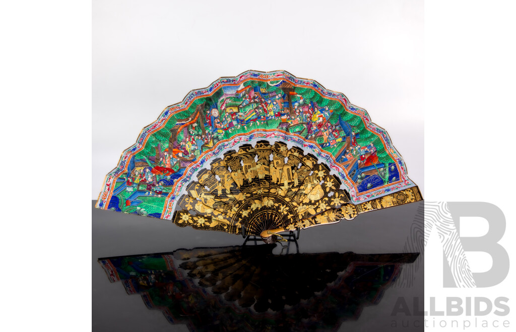 Collection Asian Items Including Wooden Lidded Container with Carved Scene to Lid, Ang Style Pottery Horse Figure and More