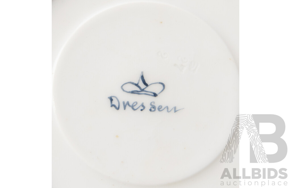 Collection Items Including Pair Kosta Boda Snowball Votives, Two Studio Pottery Vases, Four Pieces Antique Dresden Porcelain, Belleek Porcelain Vase & Millefiori Vase