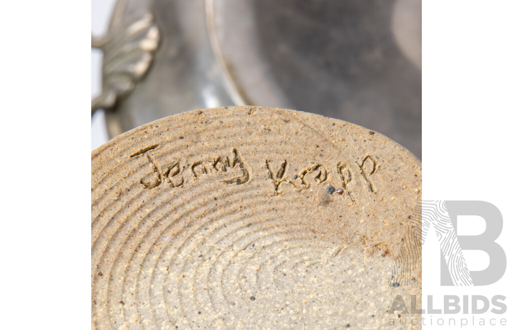 Collection Items Including Pair Kosta Boda Snowball Votives, Two Studio Pottery Vases, Four Pieces Antique Dresden Porcelain, Belleek Porcelain Vase & Millefiori Vase