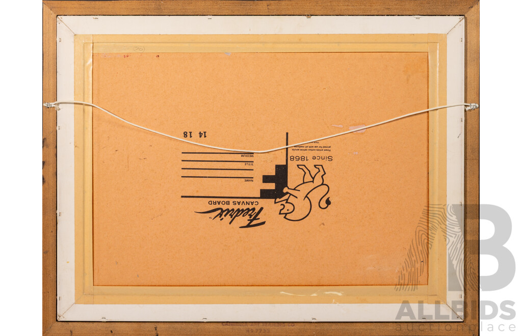 John C. Fitzgerald, (20th Century, Australian), Sheep Grazing in Field by Cottage (1979), Wonderful Original Oil on Canvas Board, 44 X 57 Cm (frame)