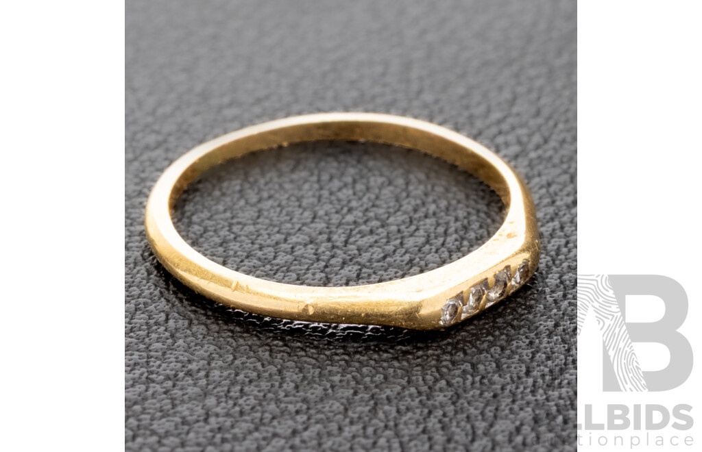 18ct Antique Old Cut Diamond Set Eternity/Wedding Ring, Est TDW 0.04ct, Size J, 1.11 Grams