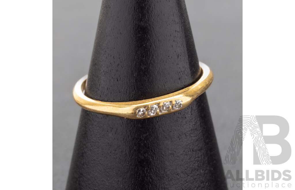 18ct Antique Old Cut Diamond Set Eternity/Wedding Ring, Est TDW 0.04ct, Size J, 1.11 Grams