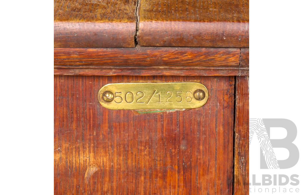 English Arts and Crafts Silky Oak Two Door Sideboard with Hutch