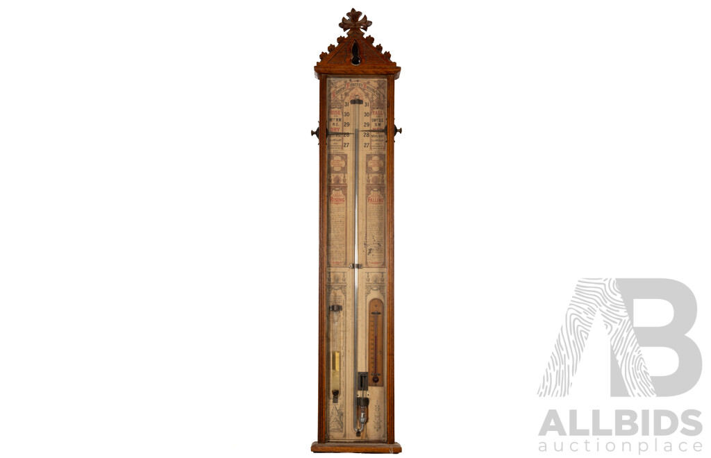 Victorian Admiral Fitzroy Oak Cased Barometer