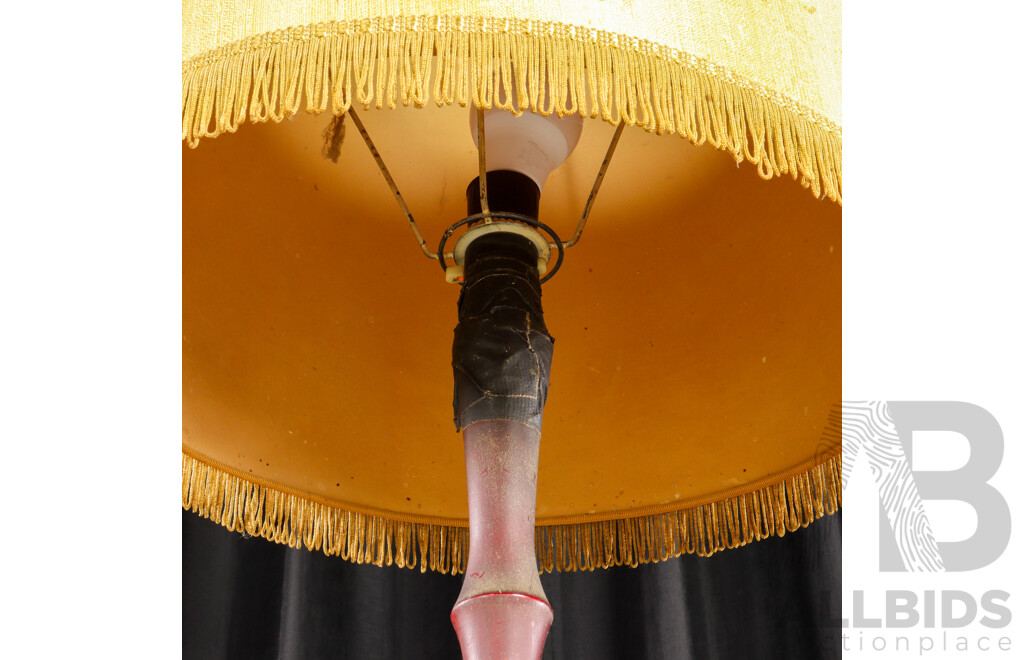 Vintage Turned Timber Floor Lamp