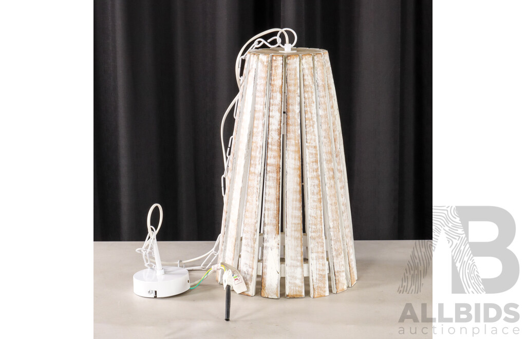 Shabby Chic Timber Pendant Shade