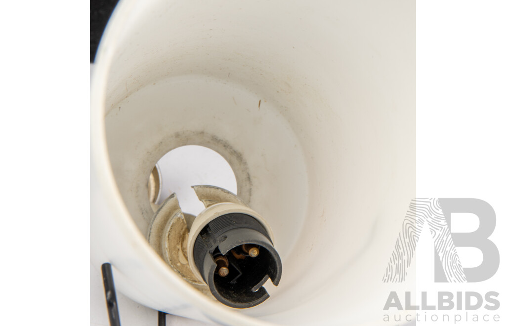 Vintage Milk Glass Wall Sconce with Teak Bracket