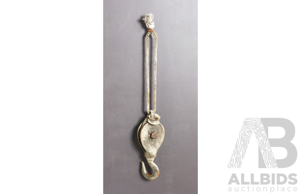 Vintage Galvanized Pulley Hook by Lenox of London