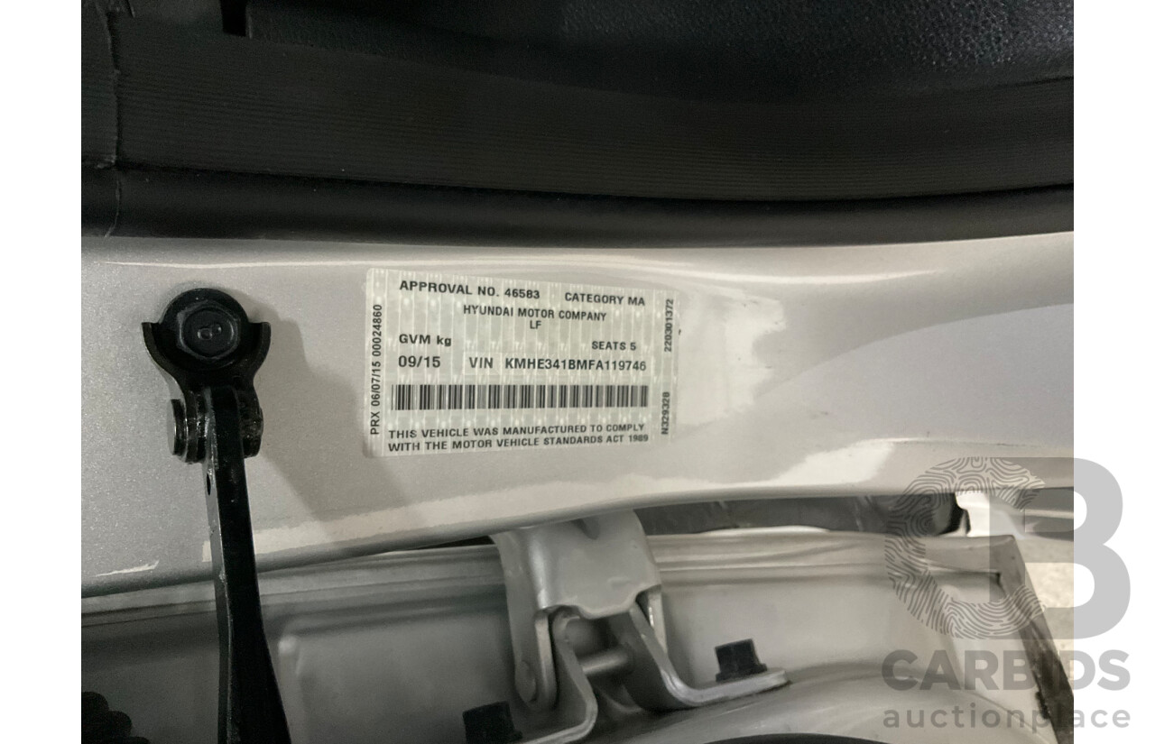 9/2015 Hyundai Sonata Premium LF MY 16 4d Sedan Platinum Silver Turbo 2.0L