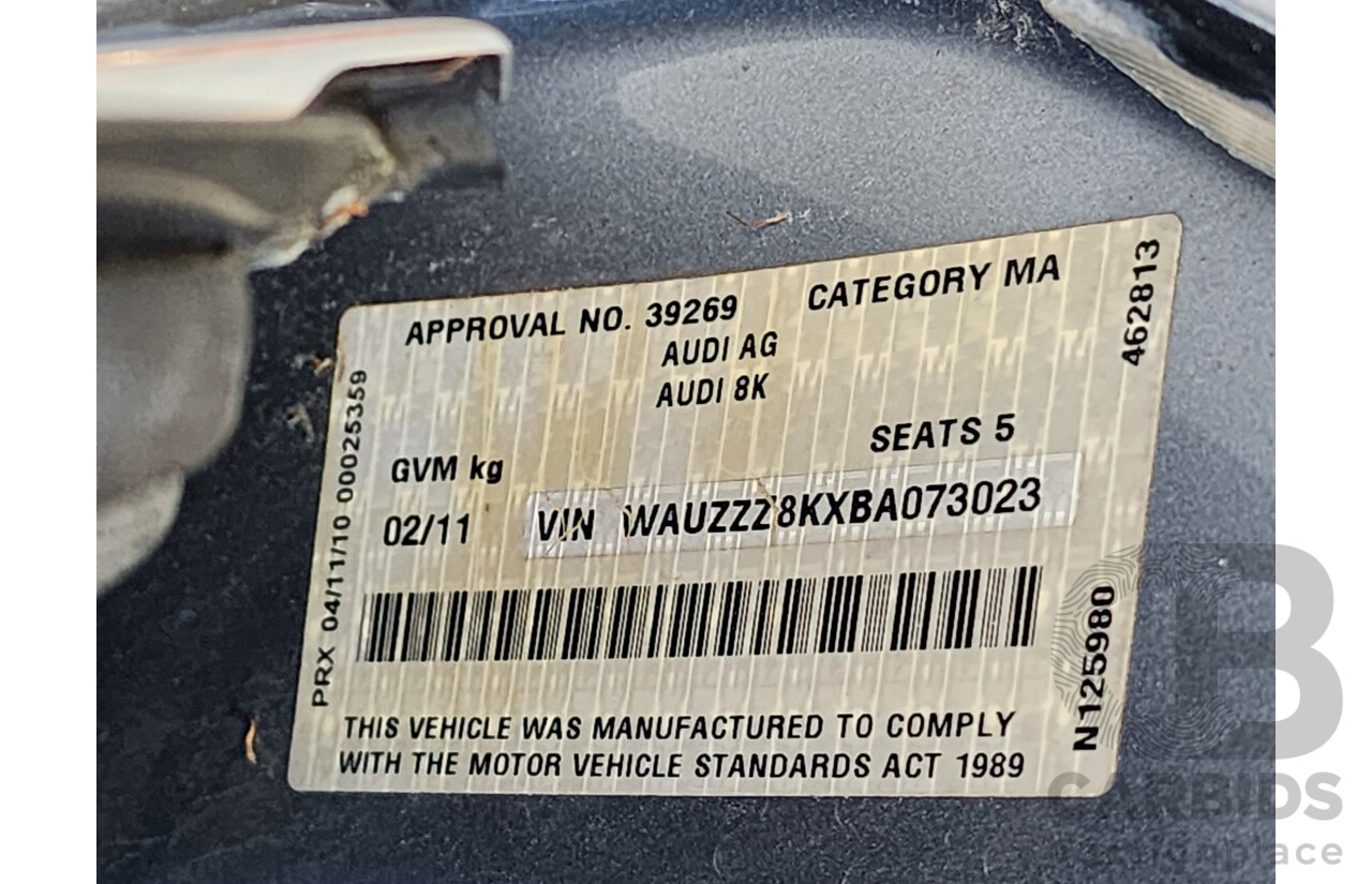 2/2011 Audi A4 2.0 TFSI B8 (8K) MY11 4d Sedan Silver 2.0L