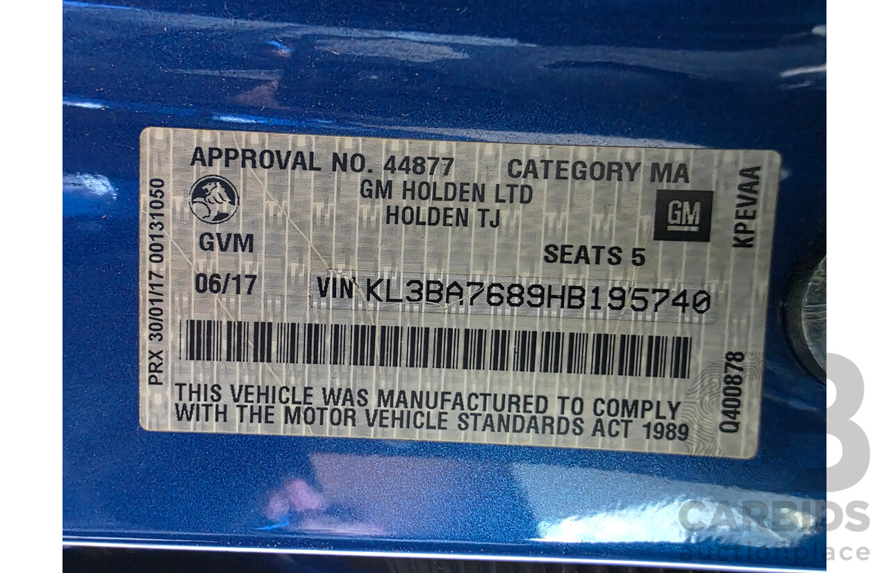 06/2017 Holden Trax LS Turbo TJ MY17 4D Wagon Blue 1.4L