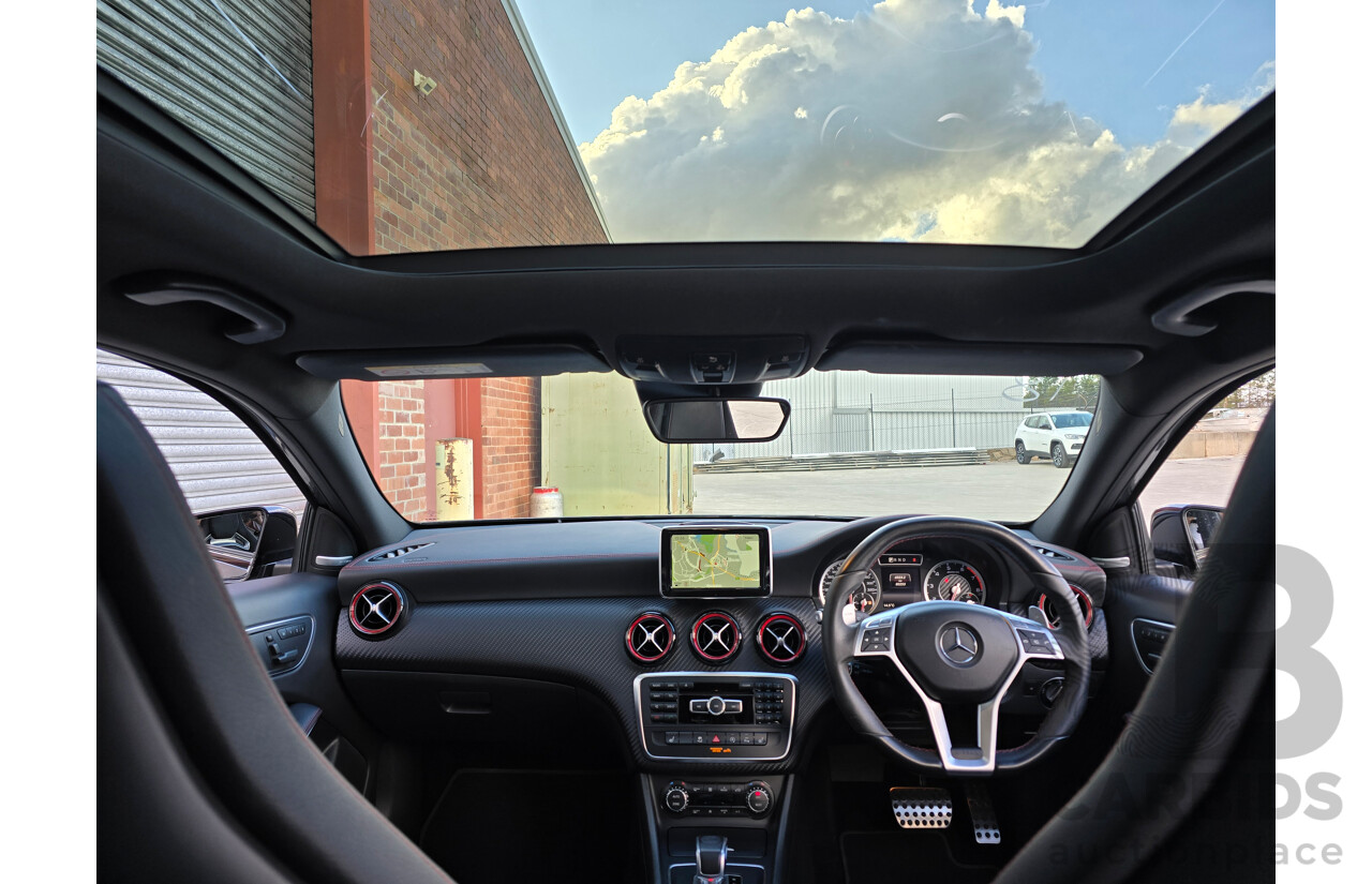 07/2015 Mercedes Benz A45 AMG (AWD) 176 MY15 5d Hatchback Mountain Grey Metallic Turbo 2.0L
