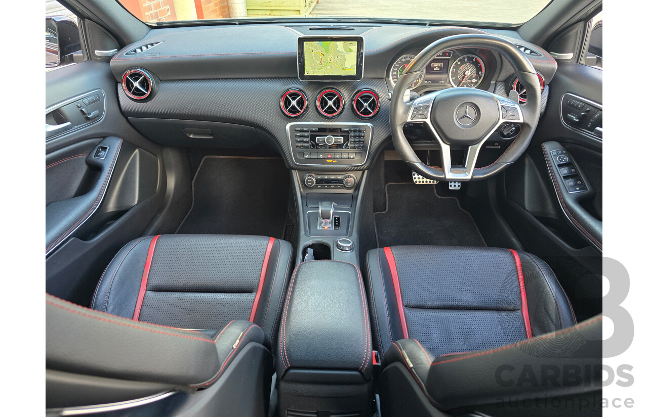 07/2015 Mercedes Benz A45 AMG (AWD) 176 MY15 5d Hatchback Mountain Grey Metallic Turbo 2.0L