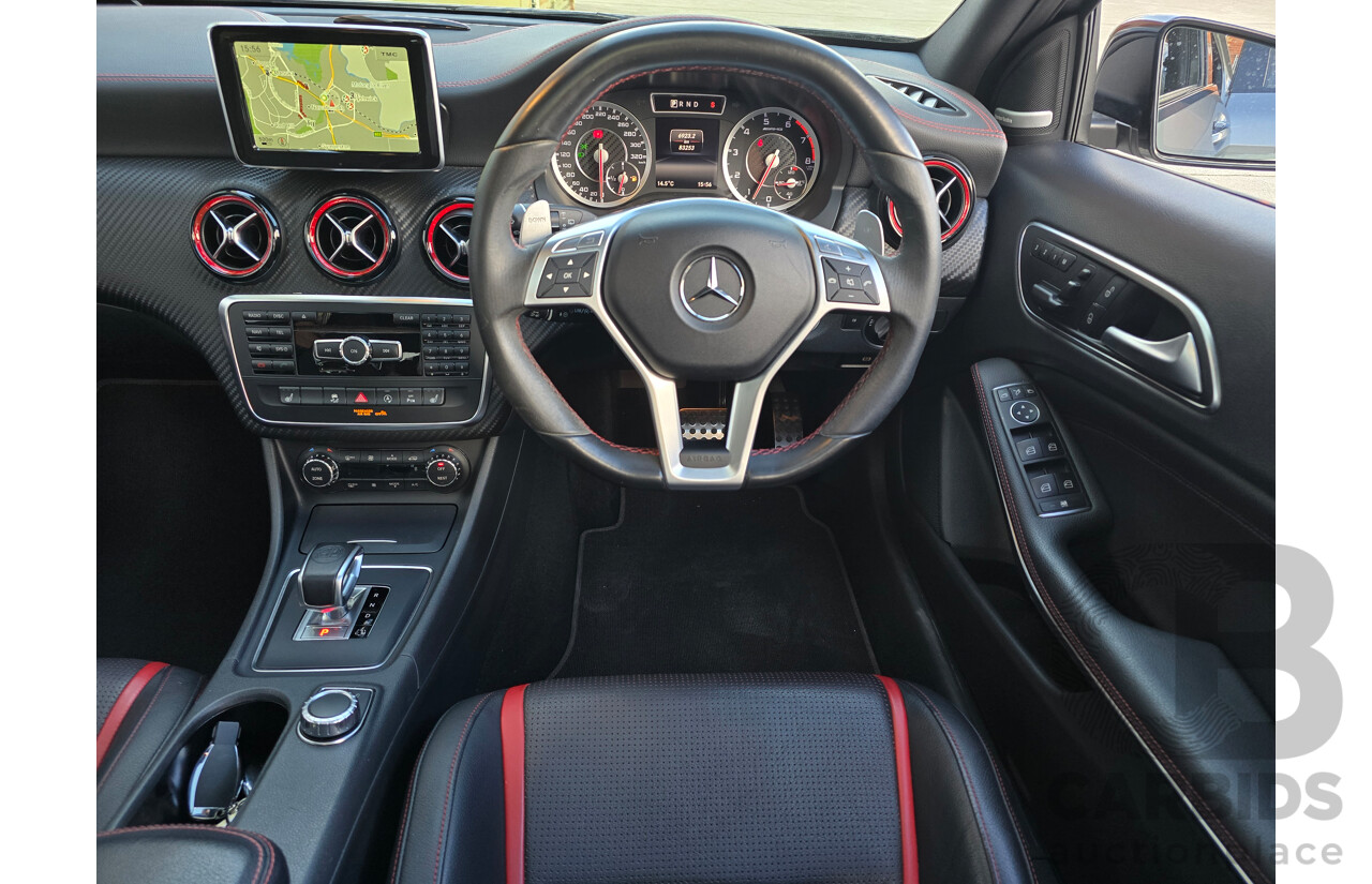07/2015 Mercedes Benz A45 AMG (AWD) 176 MY15 5d Hatchback Mountain Grey Metallic Turbo 2.0L