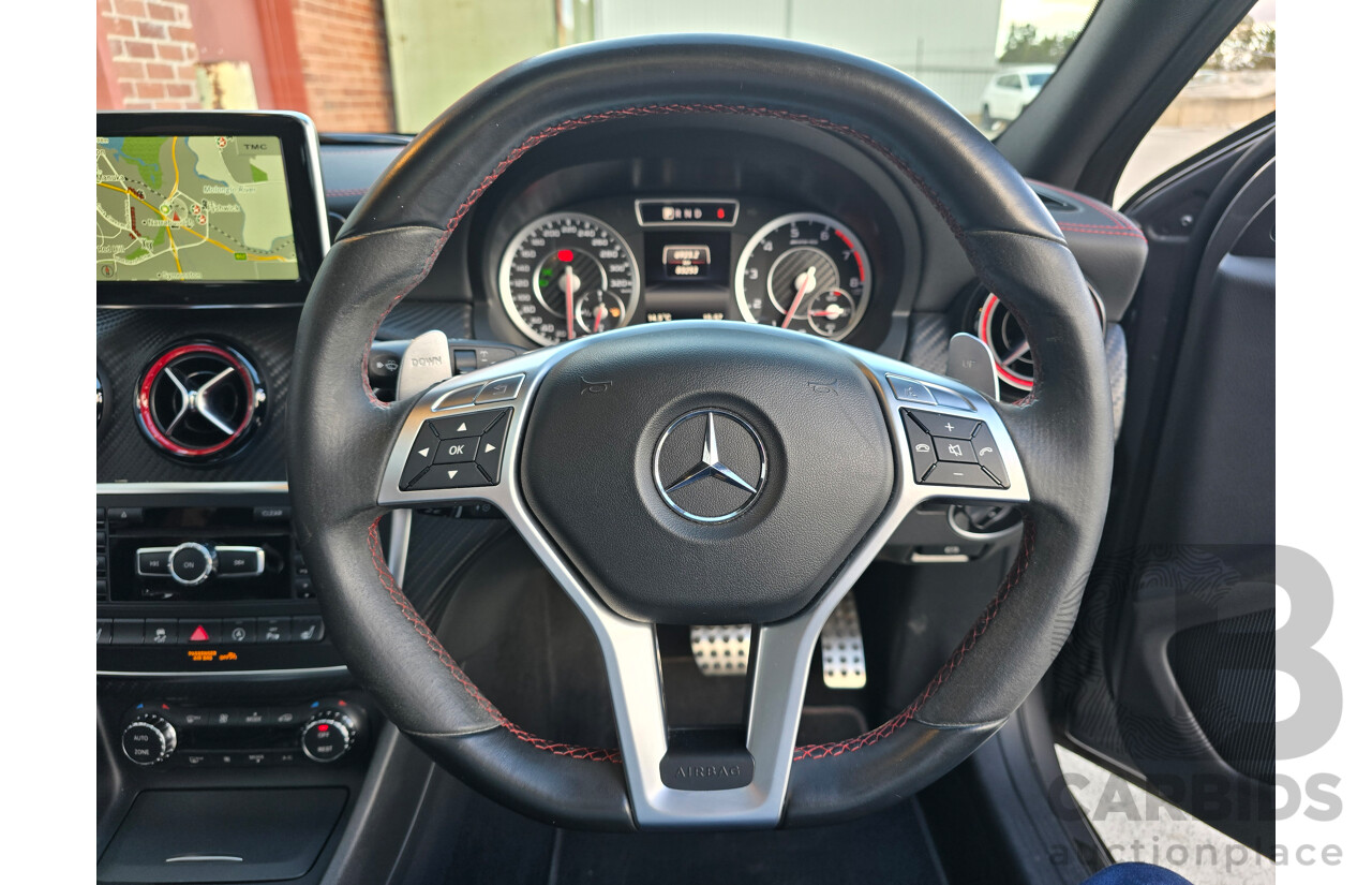 07/2015 Mercedes Benz A45 AMG (AWD) 176 MY15 5d Hatchback Mountain Grey Metallic Turbo 2.0L