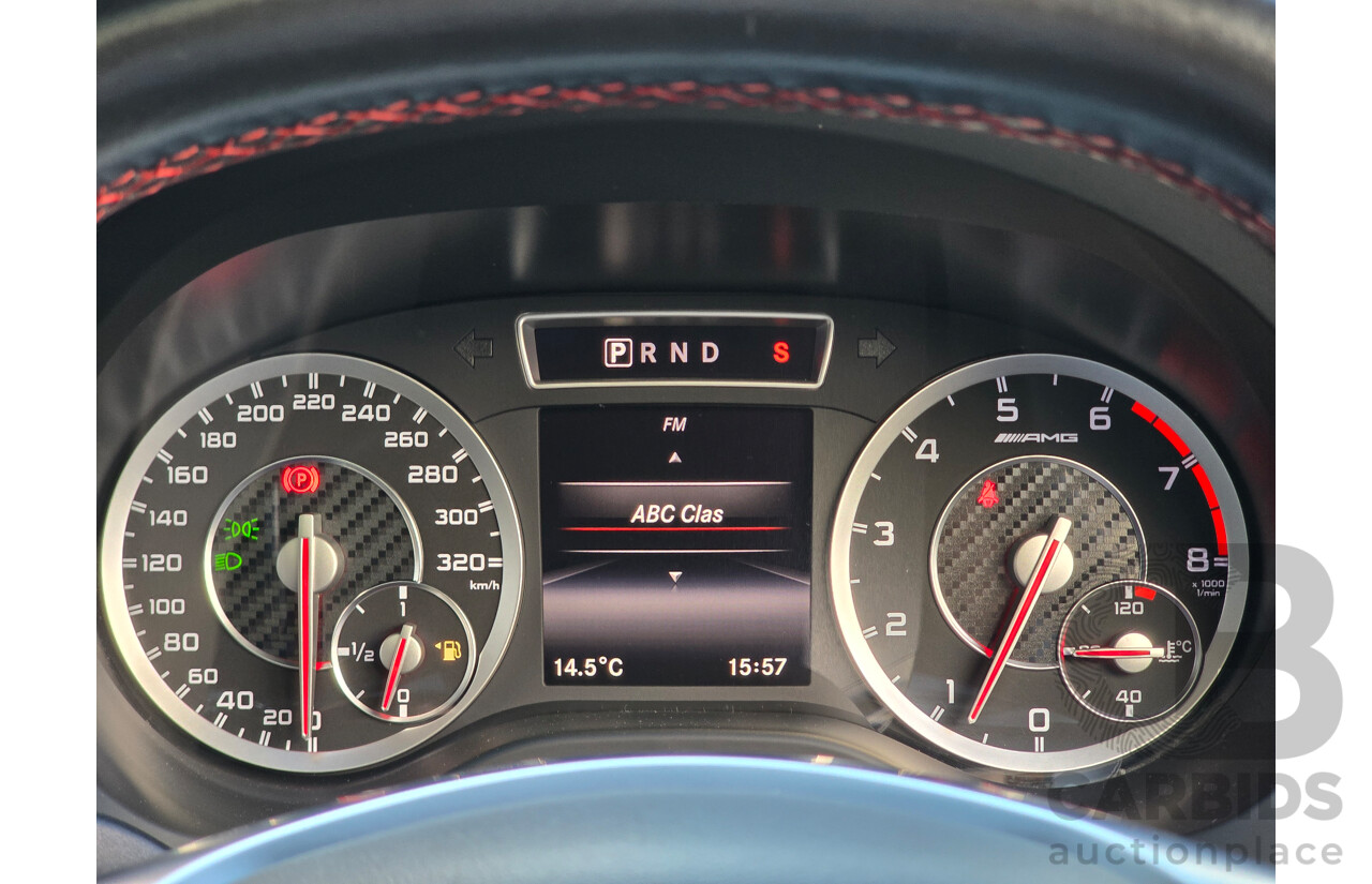 07/2015 Mercedes Benz A45 AMG (AWD) 176 MY15 5d Hatchback Mountain Grey Metallic Turbo 2.0L