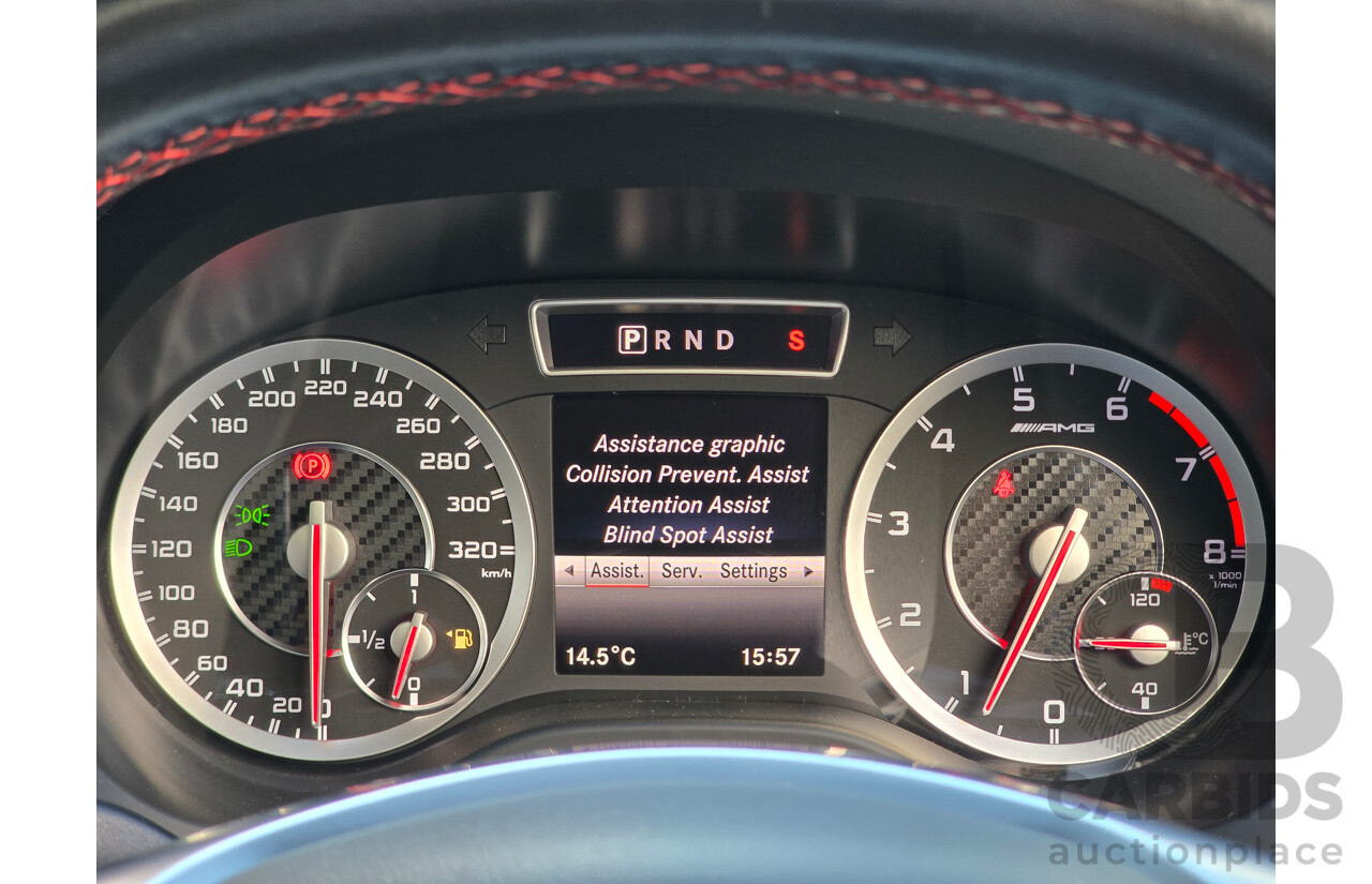 07/2015 Mercedes Benz A45 AMG (AWD) 176 MY15 5d Hatchback Mountain Grey Metallic Turbo 2.0L