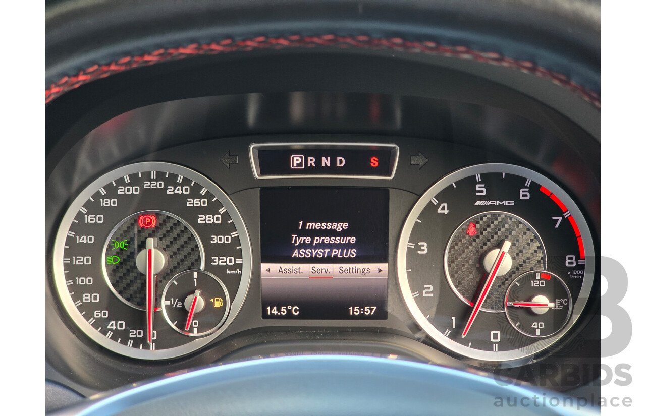 07/2015 Mercedes Benz A45 AMG (AWD) 176 MY15 5d Hatchback Mountain Grey Metallic Turbo 2.0L