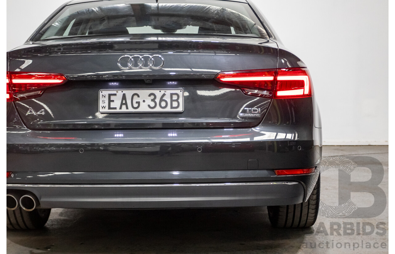 07/2016 Audi A4 2.0 TDI Quattro S-tronic Sport (AWD) F4 (B9) 4D Sedan Grey Turbo Diesel 2.0L