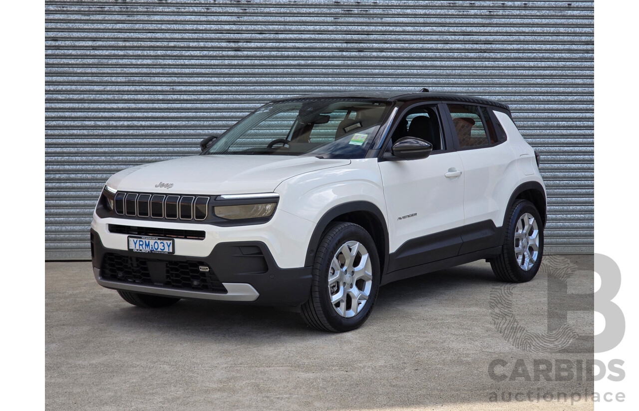 09/2024 Jeep Avenger Limited JJ MY24 4d Wagon Snow White with Volcano Black Roof Dedicated Electric EV 115kw
