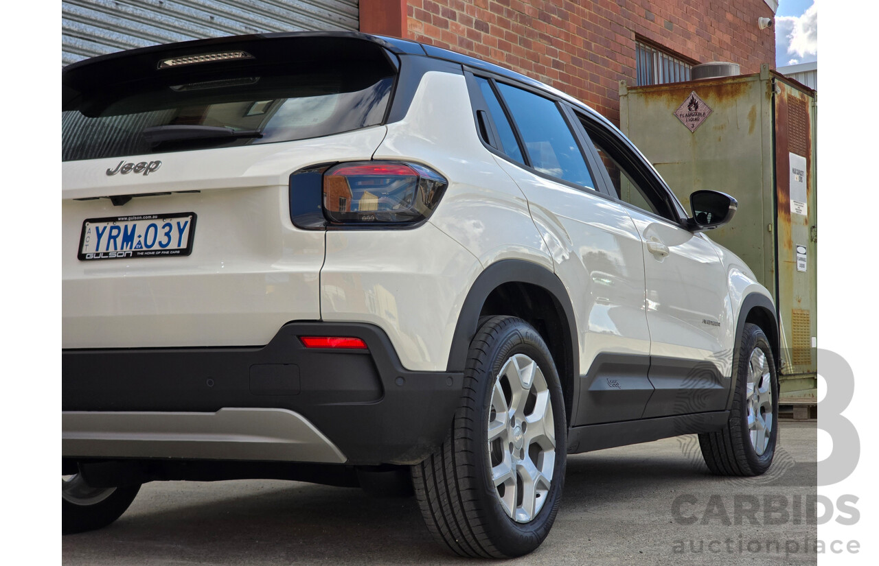 09/2024 Jeep Avenger Limited JJ MY24 4d Wagon Snow White with Volcano Black Roof Dedicated Electric EV 115kw