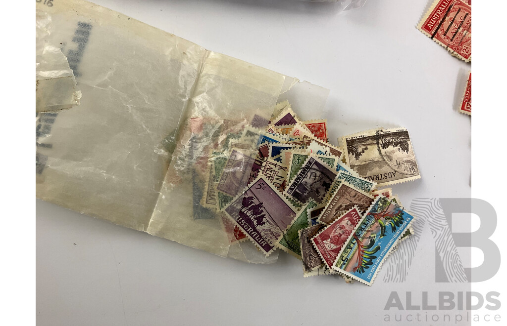 Large Collection of Australian Stamps, Examples Spanning 1930's to 1990's, Tub of Predecimal, Australia/London Customs, Victoria Rail and More