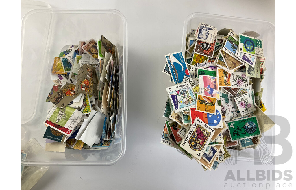 Large Collection of Australian Stamps, Examples Spanning 1930's to 1990's, Tub of Predecimal, Australia/London Customs, Victoria Rail and More