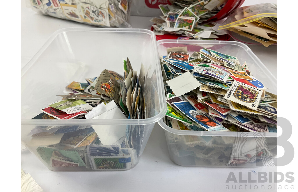 Large Collection of Australian Stamps, Examples Spanning 1930's to 1990's, Tub of Predecimal, Australia/London Customs, Victoria Rail and More