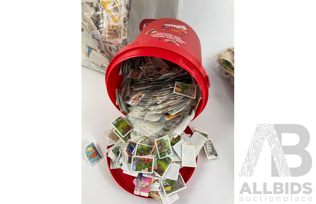 Large Collection of Australian Stamps, Examples Spanning 1930's to 1990's, Tub of Predecimal, Australia/London Customs, Victoria Rail and More
