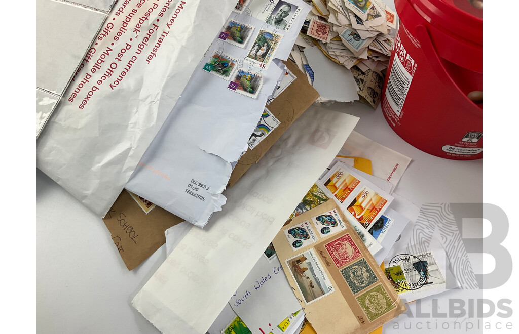 Large Collection of Australian Stamps, Examples Spanning 1930's to 1990's, Tub of Predecimal, Australia/London Customs, Victoria Rail and More