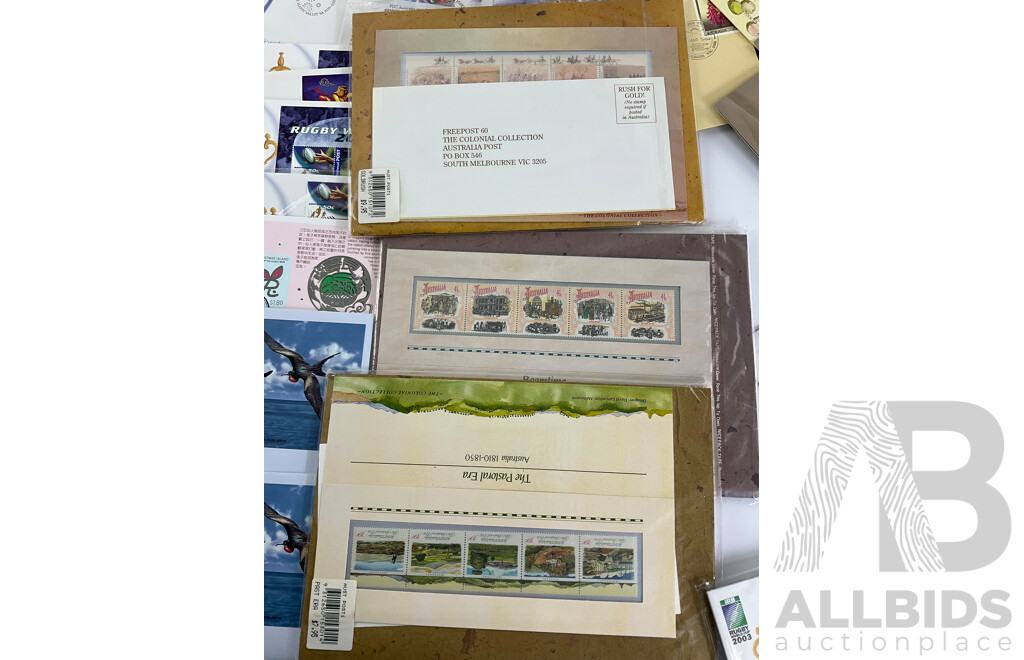 Collection of Approximately Seventy First Day Covers and Stamp Packs Including Bicentennial, 2003 Rugby, Celebration & Nation and More